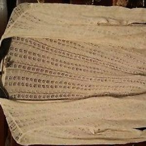 Nordstrom Caslon lace knit sweater cream LP